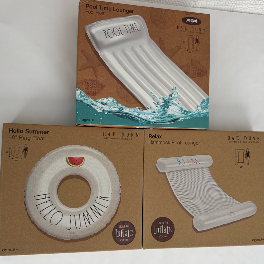 NWT! Rae Dunn Pool Float Set